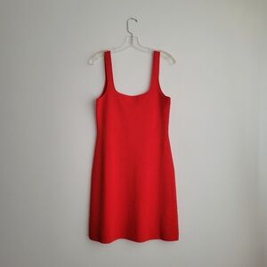NWT J.Crew Red Square Neck Mini Sleeveless Sweater Dress
